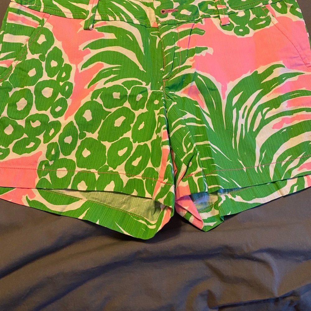 Lilly Pulitzer Green and Pink Patterned Shorts